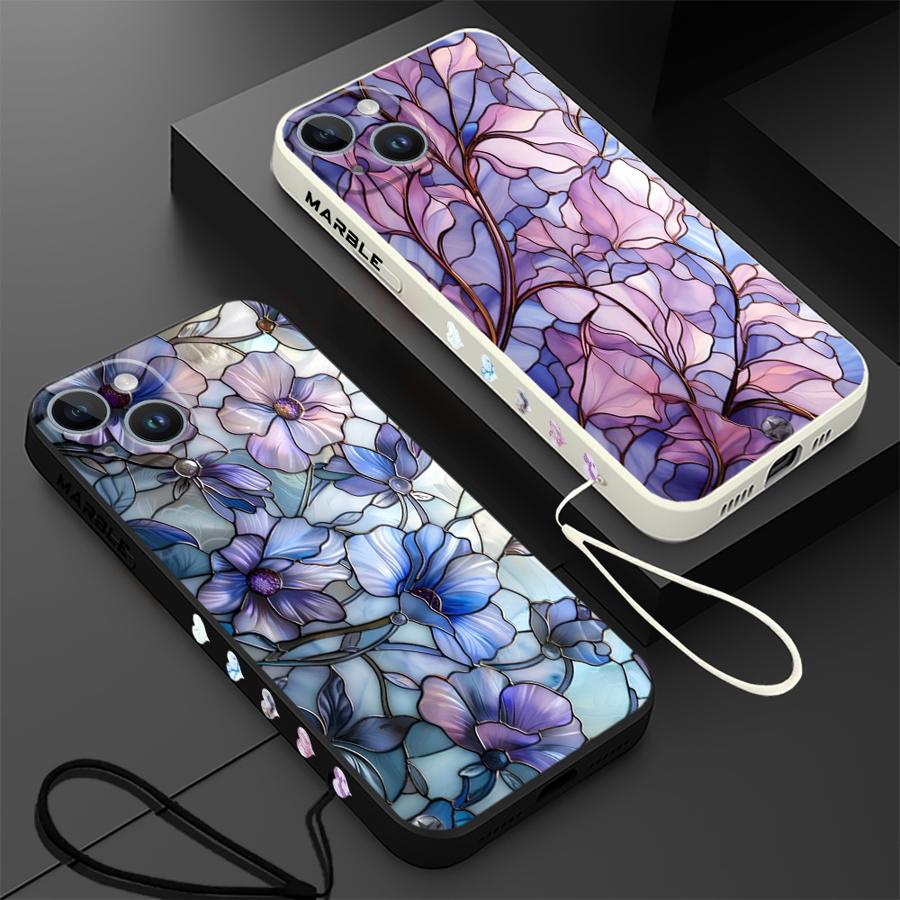 Flower Marble Phone Case for i - Lanyard Anime Logo 리뷰 및 가격