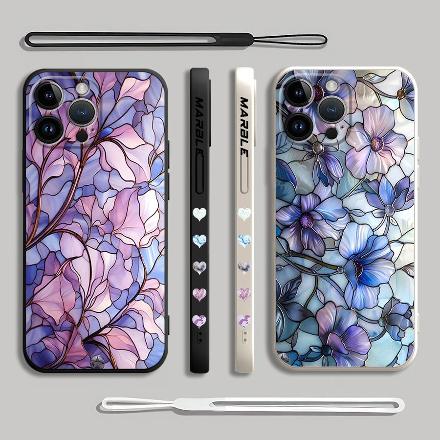 Flower Marble Phone Case for i - Lanyard Anime Logo 리뷰 및 가격