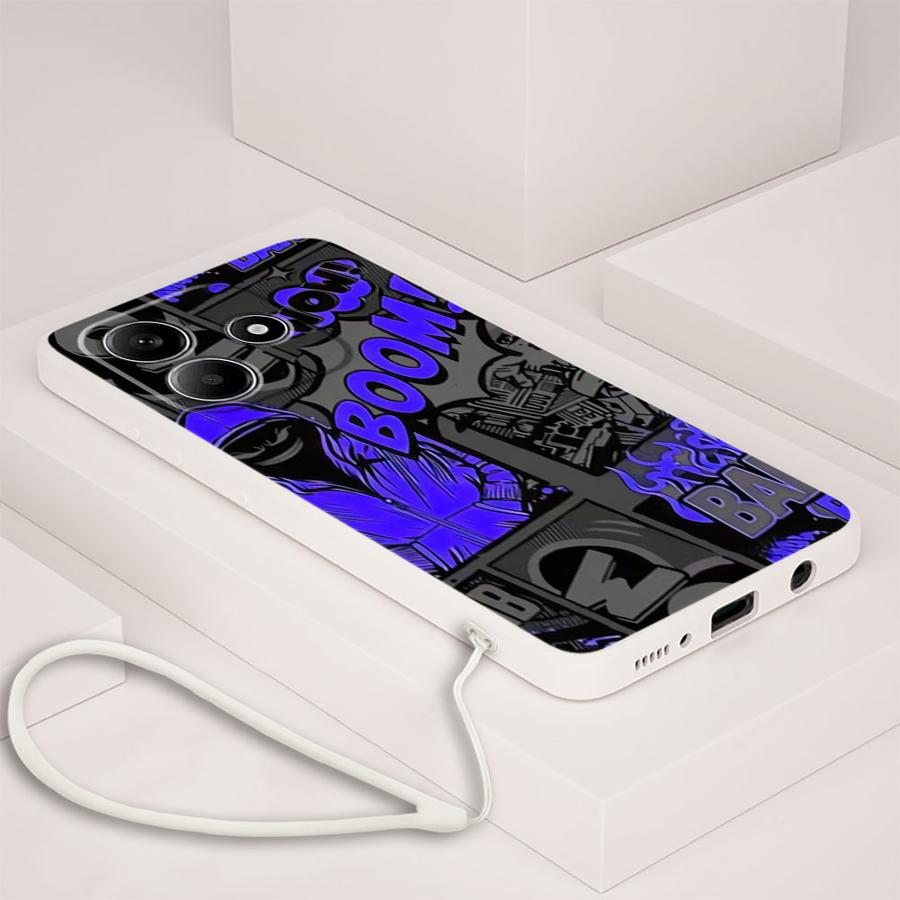 Graffiti Blue Comic Print Case - Lanyard Anime Logo 리뷰 및 가격