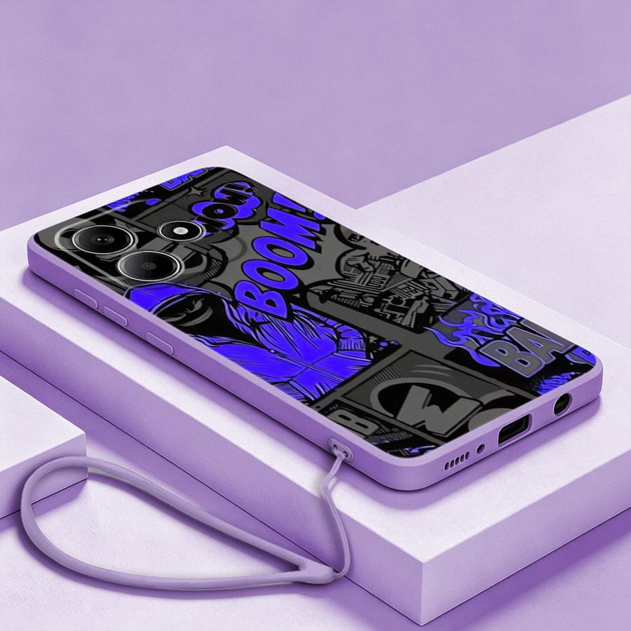 Graffiti Blue Comic Print Case - Lanyard Anime Logo 리뷰 및 가격
